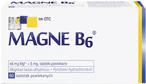 Lek Magne B6 zawiera łatwo przyswajalny magnez w postaci magnezu mleczanu i witaminę B6, która zwiększa jego wchłanianie.