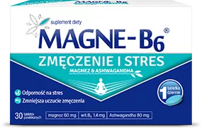 Suplement diety Magne-B6 Zmęczenie i Stres jest dostępny w Aptece internetowej Olmed. Zawiera wyciąg z korzenia ashwagandhy.