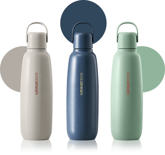 Sodastream butelka granatowa, beżowa, miętowa
