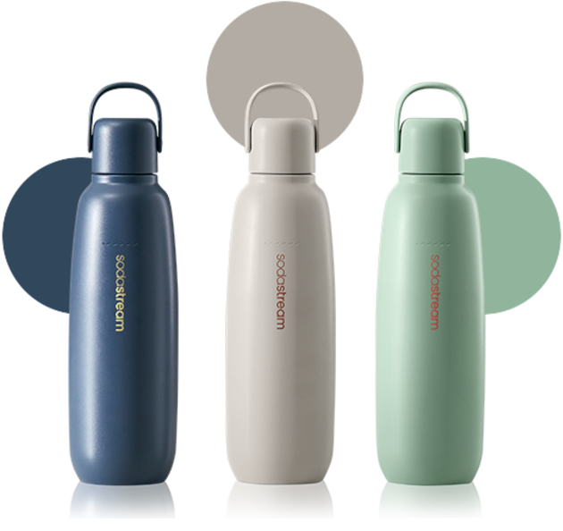 Sodastream butelka granatowa, beżowa, miętowa