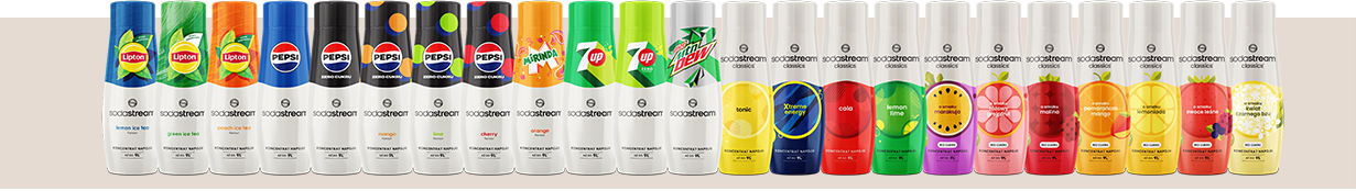 Wszystkie butelki syropów SodaStream