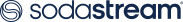 Logo SodaStream w białym tekście na przezroczystym tle